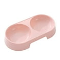 thumbnail image 1 of Pet Food Water Dish No Feeder Cat Food Feeder, Double Bowl Cat Feeder, Candy Color Pet Food Bowl, Multi- Household Food Dispenser, Non-, Pet Supplies Can separate wet and dry,Pink, 1 of 4