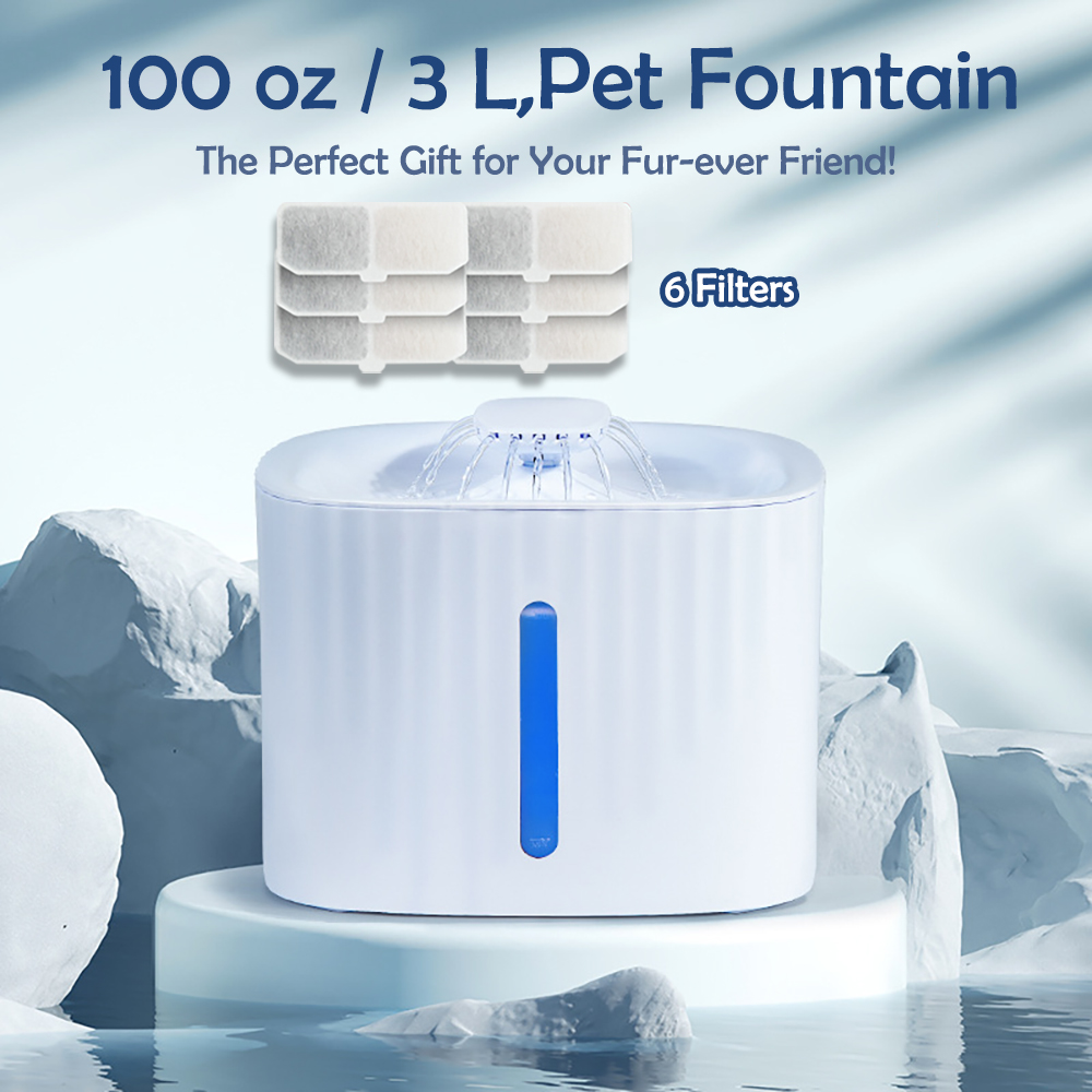 Pet Fountain, 100 oz / 3 L,automatic shut off pet fountain, Dog Water