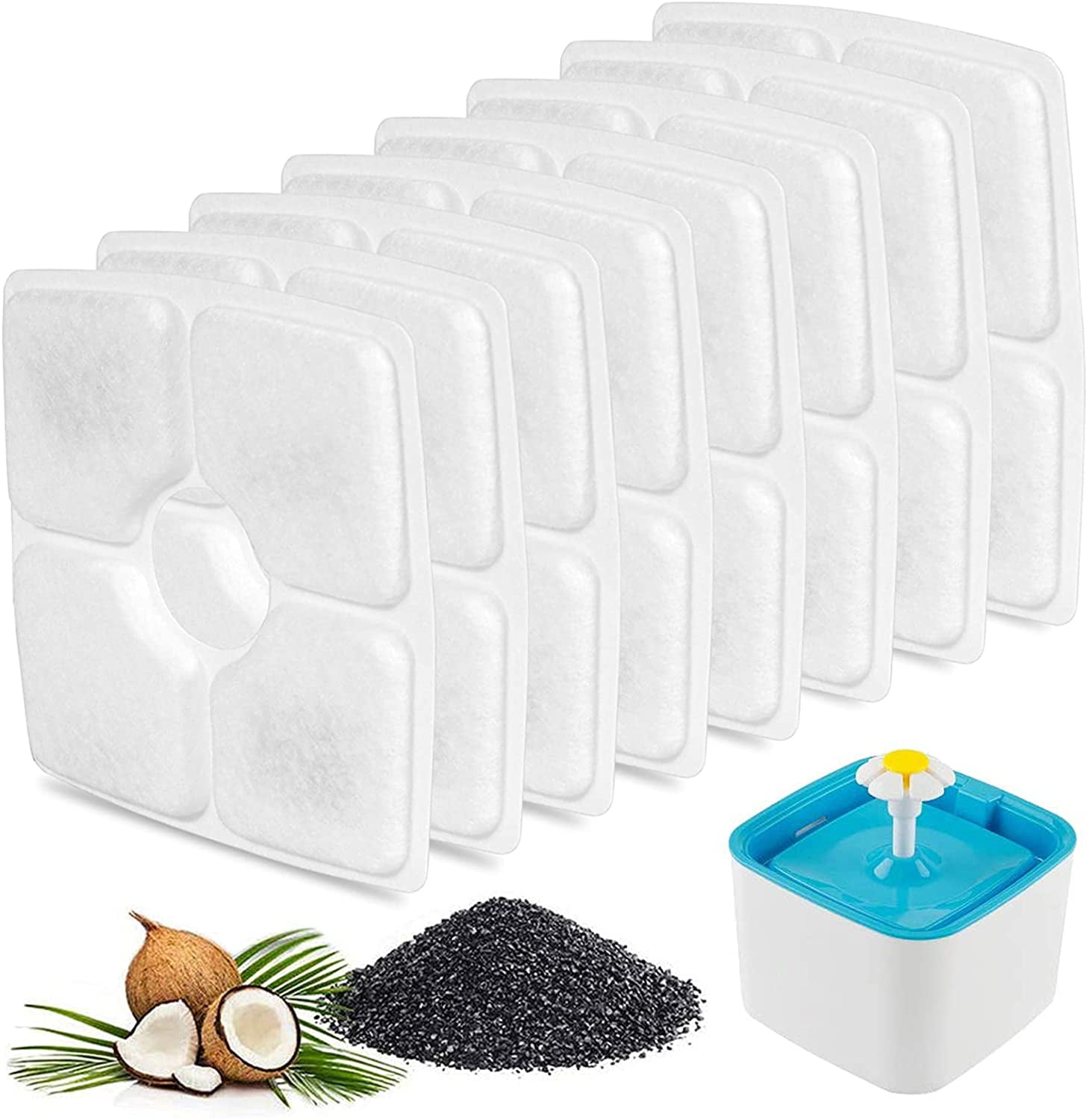 Pet Fountain Filter Replacement for Veken Fountain Active Carbon Cat