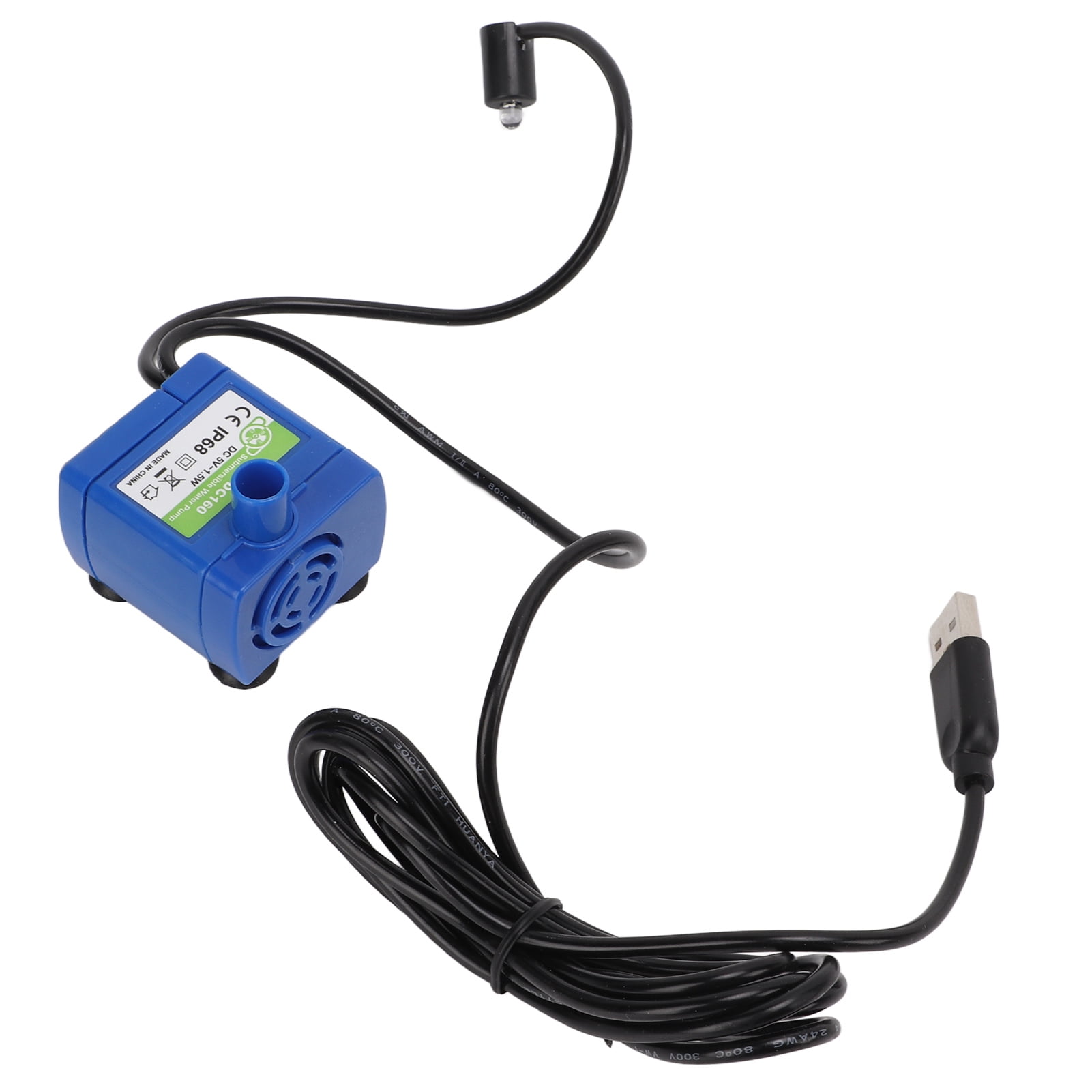 Ultra Quiet Pet Fountain Replacement Pump - USB Powered With LED Light, Compatible With Cat Water Dispensers