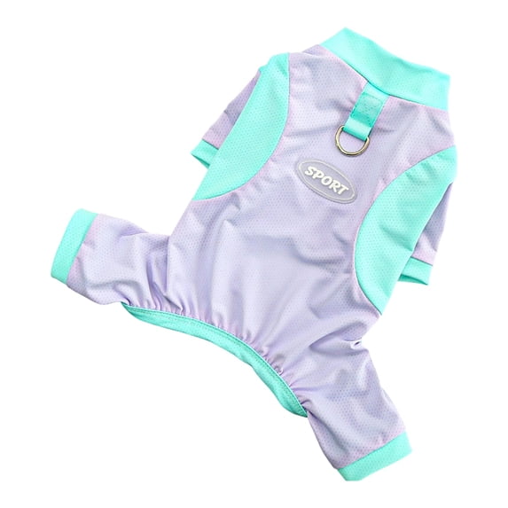 Pet Four-Legged Ice Silk Apparel Spring Summer Sun Protection Light Purple XXL - Ice Silk Fabric Breathable Soft Four-Legged Design Full Coverage Suitable for Daily Wear Outdoor Walks Beach Trips - F