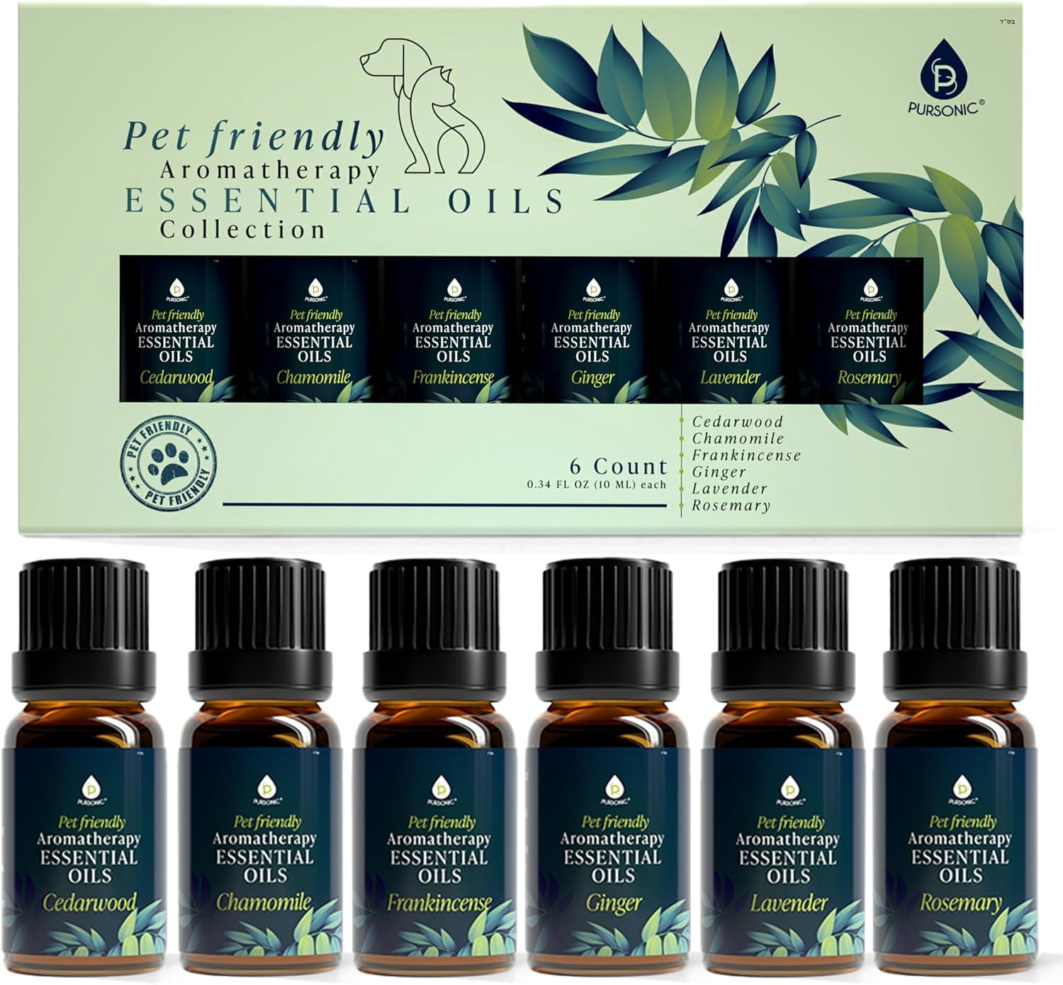 Pet Friendly Aromatherapy Essential Oils Collection 6-Count - Safe for ... - Aromatherapy For Stressed Cats
