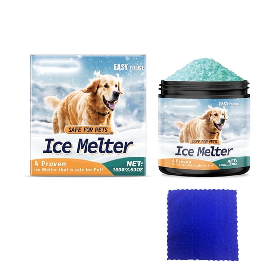 Pet Friendly Ice And Snow Melter Pellets For Concrete Surfaces Eco Safe Deicer With Duster 4X4X4Inch