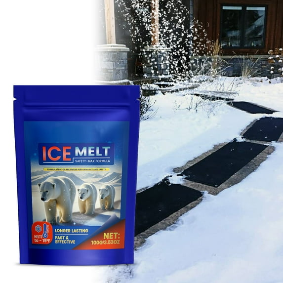 Pet-Friendly Ice Melt, Fast-Acting, Safer for Pet & Surfaces, Effectively Melt Ice and Snow While Reducing Potential Impacts The Environment and Vegetation 100g