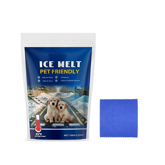 Pet Friendly Ice Melt, Snow Salt Ice Melt Pet Safe, Non-Corrosive, Dog-Friendly Snow Melter for Concrete, Wood Decks, Driveways and Sidewalks