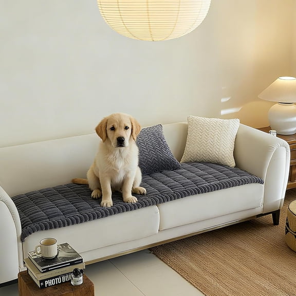 Pet-Friendly Non-Slip Washable Couch Cover | Perfect Fit for Cushion Sofas(LR  Dark Gray 1 PC)