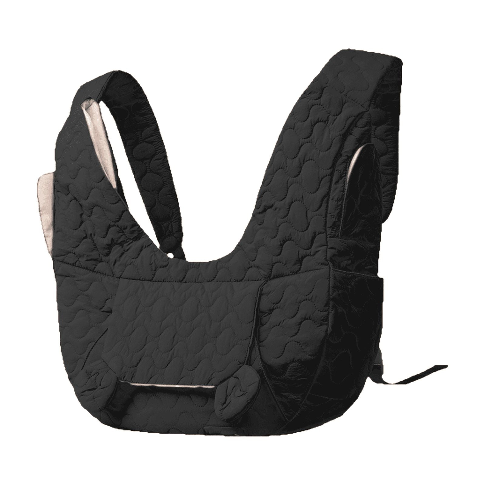 Pet Front Carrier for Small Dogs, Fashion Quilted, Foldable & Lightweight, Travel, Outdoor Adventure - Black