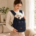 thumbnail image 1 of Pet Front Chest Backpack Carrier for Cats Small Dogs, Breathable Mesh Dual‑Wear Pet Carry Backpack, Portable Travel Bag for Camping Shopping Riding Outdoor Walks (Black), 1 of 5