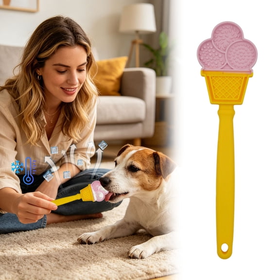 Pet Fun Feeder with Handle Slow Feeding Bowl Suitable for All Dogs and Cats Ice Cream