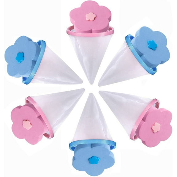 Pet Fur Remover Washer Hair Catcher, 6-Piece Set of Reusable Top-Loader Washing Machine Lint Trap Debris Filter Mesh Pouch