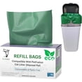 thumbnail image 1 of Pet-Fusion Compatible Bags for Cat Litter Pail/Dog Waste Station, 15-Count. Compostable, Plastic-Free, Durable, Green Opaque Color. Eco-Friendly Replacement Liner Bags, YANTONG, 1 of 5
