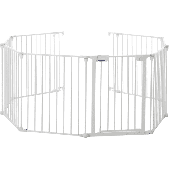 Pet Gate,8-Panel Indoor Foldable Dog Fence for Stairs, Hallways,Freestanding Metal Safety Gate for Indoor & Outdoor Use, No Tools Needed