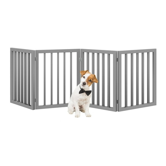 PETMAKER 4-Panel Indoor Foldable Pet Gate for Stairs or Doorways (Gray)