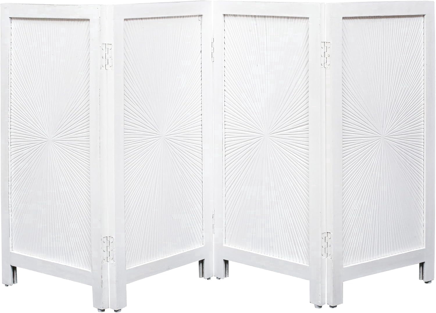 Bedding Craft Solid Wood Foldable 4 Panel Indoor Pet Gate, 56x28 inch, Antique White