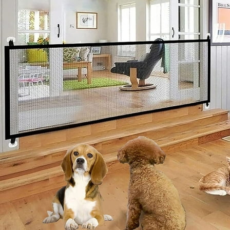 Pet Gate,Magic Pet Gate for The House ,Magic Gate Portable Folding mesh gate Safe Guard Isolated Suitable for Small to Medium Dogs
