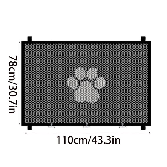 Pet Gate Pet Gate Paw Print No Hole Pressure Mount 43.3x30.7 Inch Pet Barrier Dog Gate Cat Fence forDoorways Stairs Indoor Home Use Pvc Pet Gate forDogs and Cats Dog Gate
