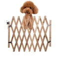 Pet Gate Retractable Adjustable Dog Sliding Door Wood Indoor Dog Gate