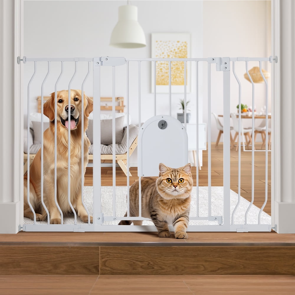 Pet Gate with Cat Door Pressure Mount Safety Gate Gift White 30 Tall and Adjustable 29.5 48.4 Wide Shop Black Friday Deals for 2024 Walmart