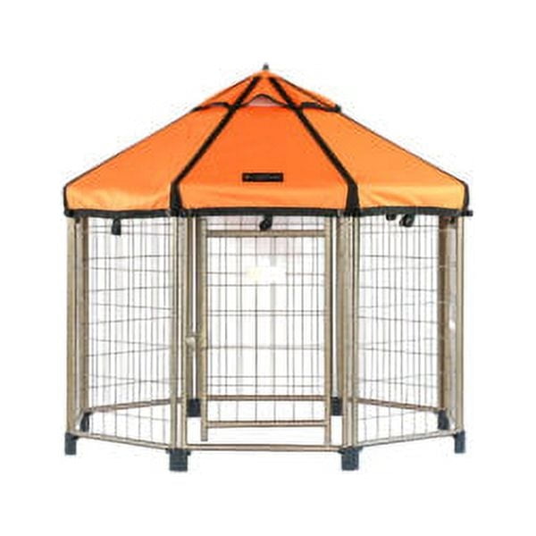Pet Gazebo Indoor Outdoor Dog Kennel Play Pen with Waterproof Polyester Cover, Desert Sunset, 4-ft