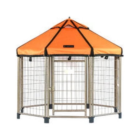 Pet Gazebo Indoor Outdoor Dog Kennel Play Pen with Waterproof Polyester Cover, Desert Sunset, 4-ft