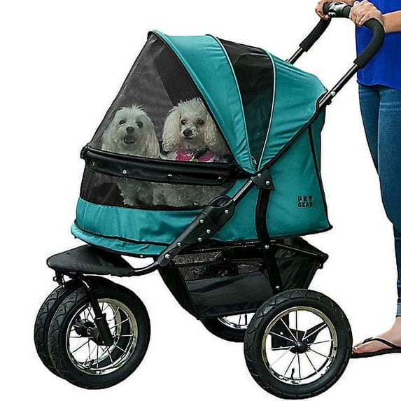 Pet Gear NO-ZIP Double Pet Stroller Pine Green