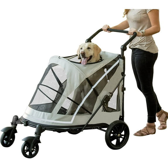 Pet Gear NO-Zip Stroller, Push Button Zipperless Dual Entry, for Single or Multiple Dogs/Cats, Pet Can Easily Walk in/Out, No Need to Lift Pet