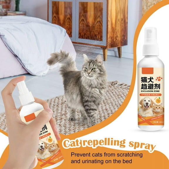Pet Gentle Repellent Spray 100Ml, Prevents Cats From Scratching Furniture And Urinating On Bed, Protects Upholstery From Damage, Indoor And Outdoor Use For Home And Vehicle,