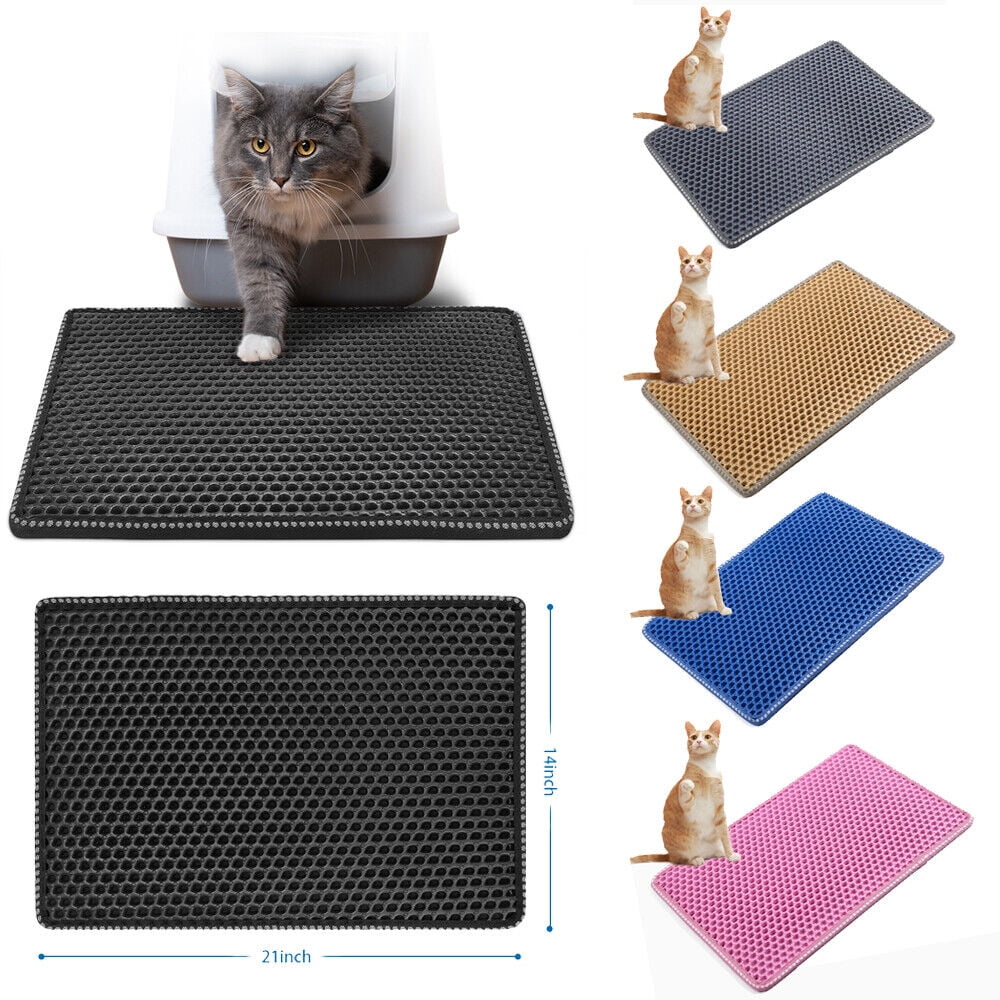 Cat Litter Mat Litter Trapping Mat, 21 X 14 Inch Honeycomb Double