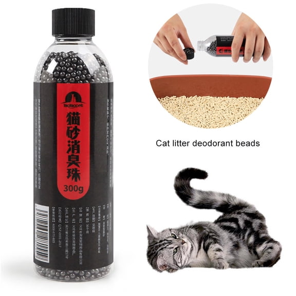 Pet Glasses Activated Cat Absorbing Beads for Litter and Pet Bed Mat Control Solution for Cats, One Size, Black