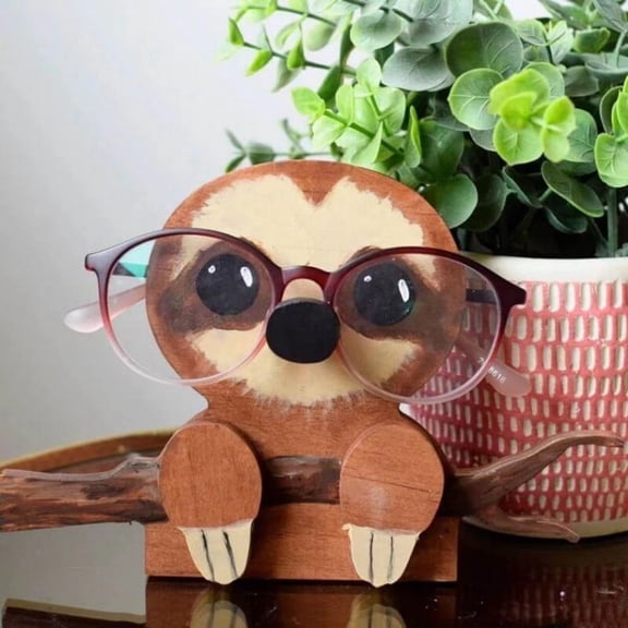 Pet Glasses Frame, Wooden Pet Decor for Desk, Adorable Handcrafted Monkey Glasses Holder, Cute Pet Accessory and Gift for Pet Lovers, Unique Animal Themed Home and Office Decoration Art