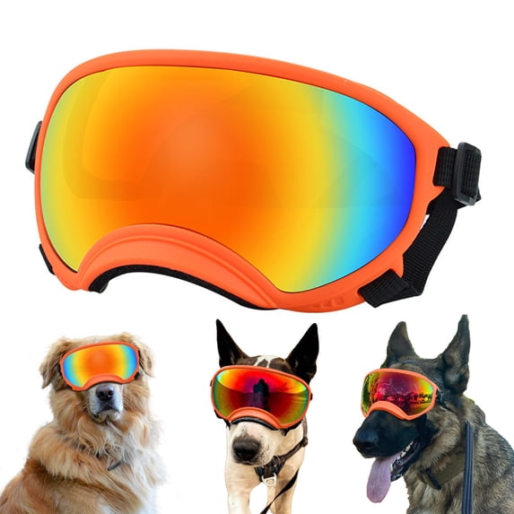 Pet Glasses for Dogs - Protective Eyewear for Medium to Large Breeds with Ski Goggle Style Approved, 18X8 CM, Color D