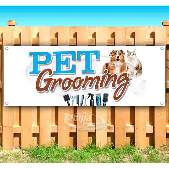Pet Grooming 13 oz Vinyl Banner With Metal Grommets