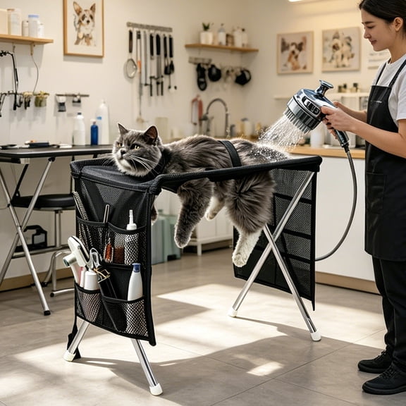 Pet Grooming Bed, Detachable Anti Scratch Design for Small Medium Dogs, Multi Use for Bathing Hair Trimming Nail Care, Portable Pet Hammock