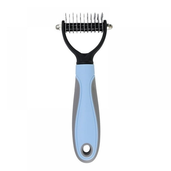 Pet Grooming Brush, 2 Sided Undercoat Rake for Dogs & Cats, Professional Deshedding Brush and Dematting Tool, Effective Removing Knots, Mats, Tangles for Cats, Dogs