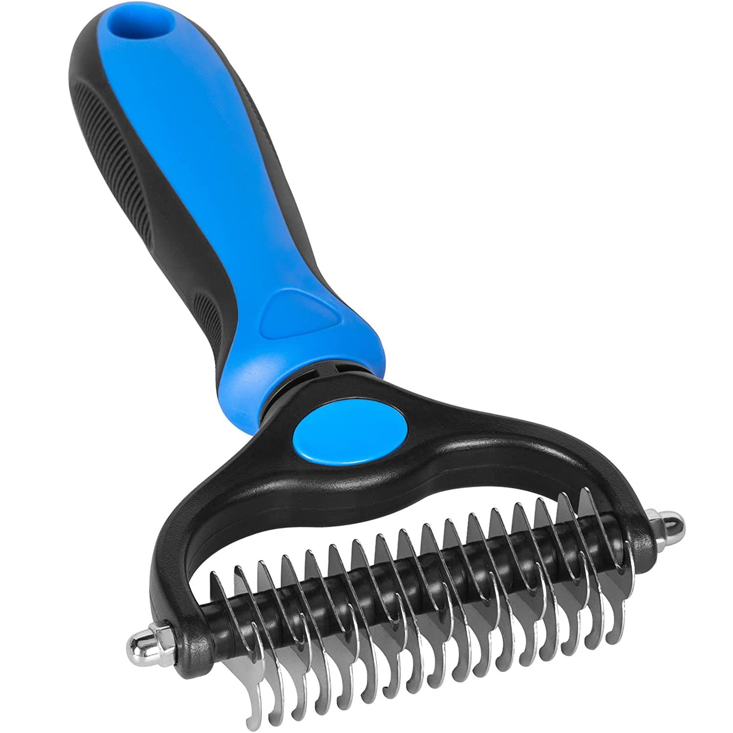 Pet Grooming Brush, 2 Sided Undercoat Rake for Dogs & Cats