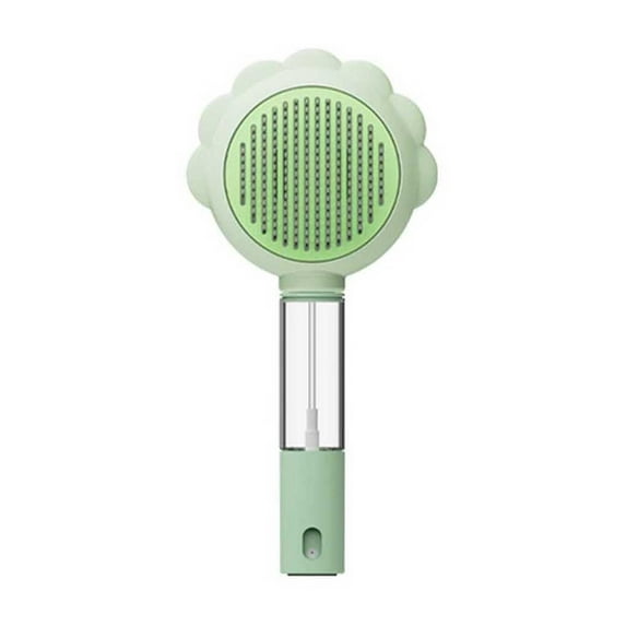 Pet Grooming Brush 3-in-1 Spray Self Cleaning One-Button Release Stainless Steel Bent Needle Hair Remover for Dogs Cats Ergonomic Handle Reduces Static Mess Easy Use