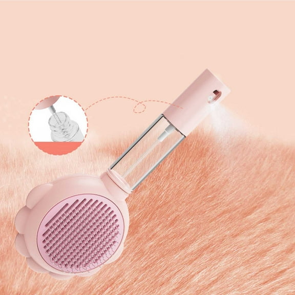 Pet Grooming Brush 3-in-1 Spray Self Cleaning One-Button Release Stainless Steel Bent Needle Hair Remover for Dogs Cats Ergonomic Handle Reduces Static Mess Easy Use