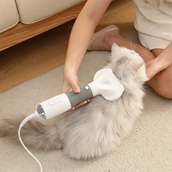 Pet Grooming Brush And Hair Dryer 3 In 1 Electric Comb For Dogs And Cats, Gentle Shedding Tool, Portable Pet Hair Remover
