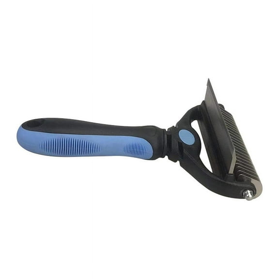 Pet Grooming Brush for Dogs/Cats, 2 in 1 Deshedding Tool & Dematting Undercoat Rake for Mats & Tangles Removing, Reduces Shedding by up to 95%, Great for Short to Long Hair Breeds Blue