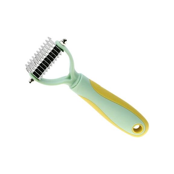 Pet Grooming Brush, Double-Sided Dog and Cat Hair Removal Comb, Detangle Mats, Remove Loose Hair, Safe for Skin, Anti-Slip Handle, Thicker Coat Grooming, Household Pet Care, Grooming Tool