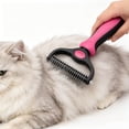 thumbnail image 1 of Pet Grooming Brush-Double Sided Hurtless Shedding and Dematting Undercoat Rake Comb for Dogs and Cats, No More Nasty Shedding or Flying Hair, 1 of 9