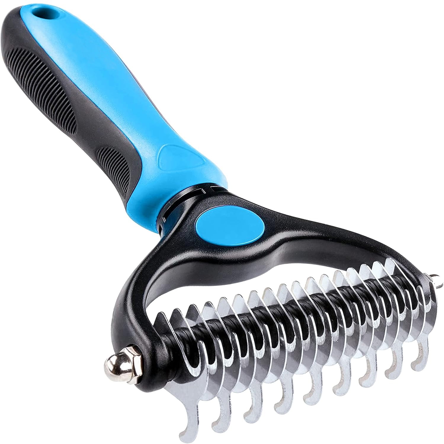 Pet Grooming Brush - Double Sided Shedding and Dematting Undercoat Rake ...