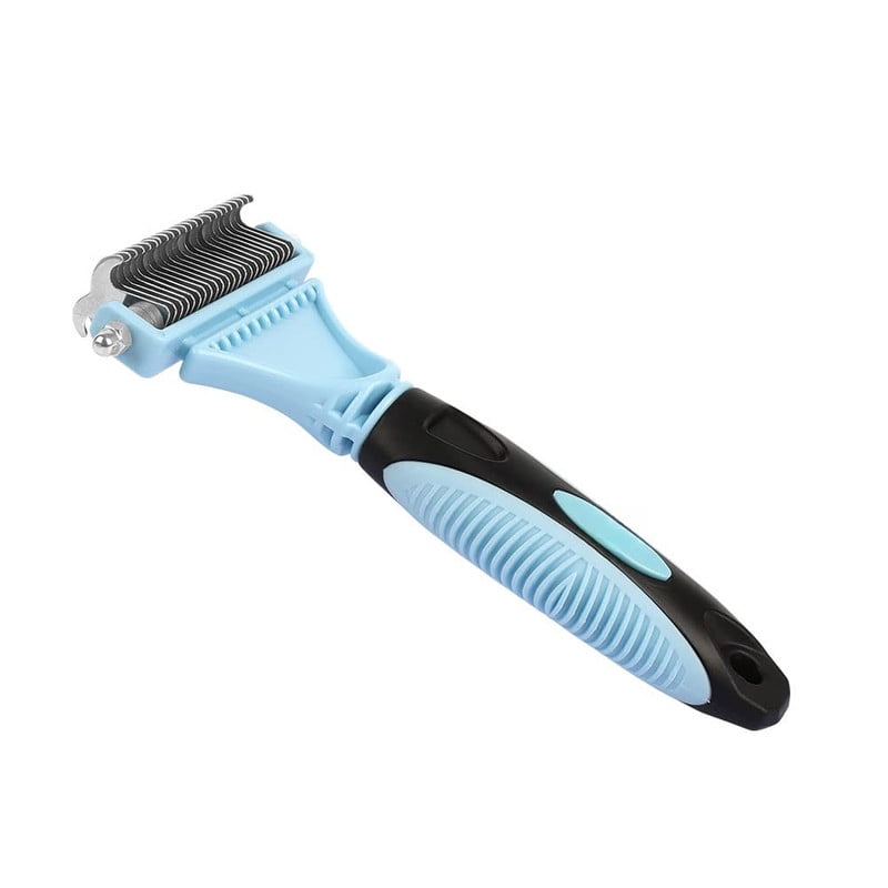Cat Grooming Rake Pet Grooming Brush, Double Sided Undercoat Rake for Dogs & Cats ...