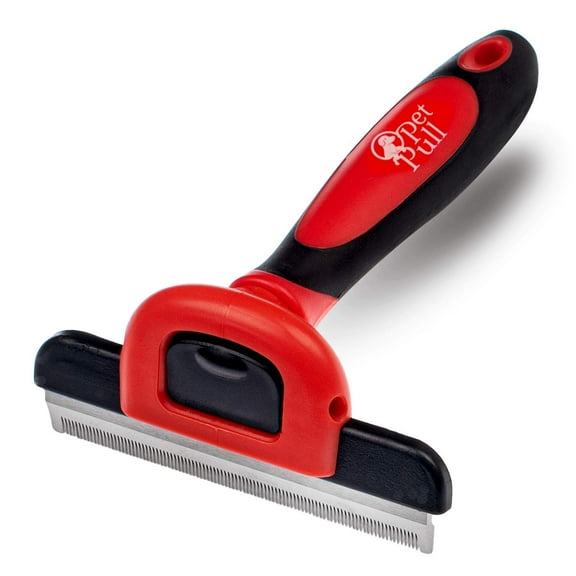 Pet Grooming Brush - Professional Deshedding Tool for Dogs & Cats - Reduces Shedding Up to 95% - Pet Knot Detangler Comb w/Anti-Slip Handle & Detachable Head - Long & Short Dead Hair Remover