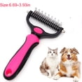 thumbnail image 1 of Pet Grooming Brush Small Double Sided Shedding and Dematting Undercoat Rake Comb for Dogs Cat and Dog Comb Brush Tool Extra Wide Pink, 1 of 8