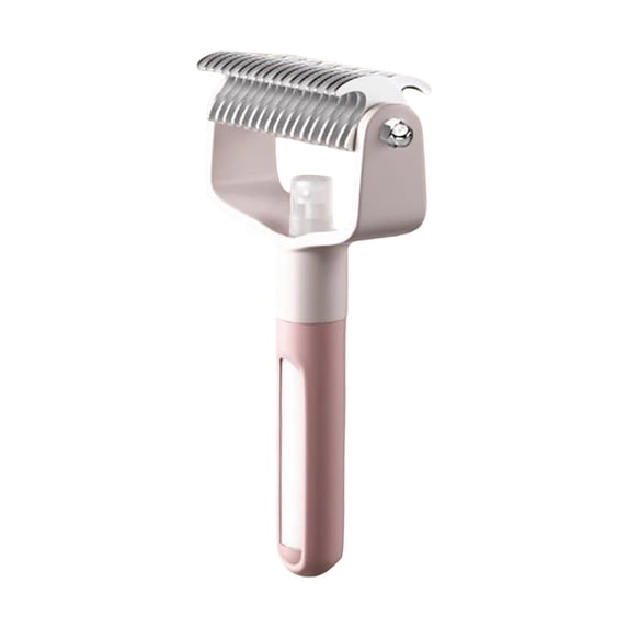 Pet Grooming Brush with Spray - Red Deshedding Brush with Metal Comb for Detangling and Dematting Long, Matted Fur on Cats and Dogs, Safe Deshedding Grooming Tool