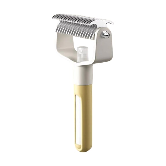Pet Grooming Brush with Spray - Yellow Deshedding Brush with Metal Comb for Detangling and Dematting Long, Matted Fur on Cats and Dogs, Safe Deshedding Grooming Tool