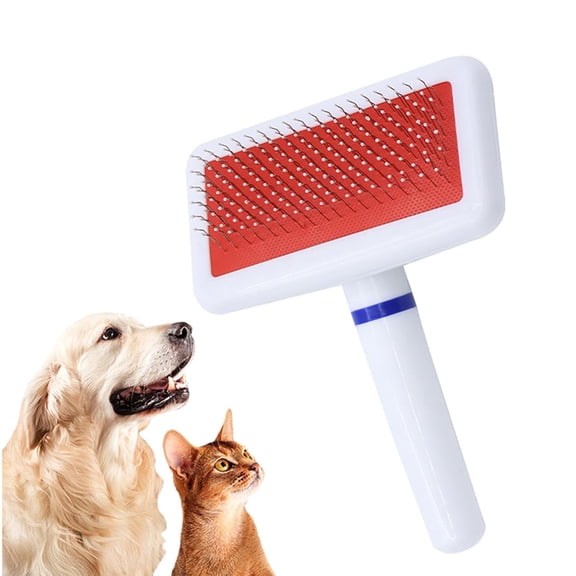 Pet Grooming Brush, Stainless Steel Needle Detangling Comb for Shedding Massaging Grooming, Slicker Brush Deshedding Tool for Cats Dogs Long Hair