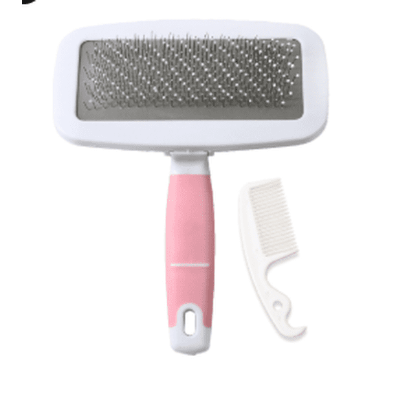 Pet Grooming Brush Stainless Steel Slicker Brush Comfort Grooming Tool Gentle Massage De-Shedding For Cats And Dogs Short To Medium Coats(Pink-19Cm)