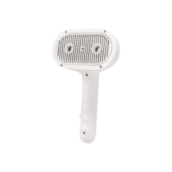 Pet Grooming Brush with Steam Spray, Electric Cat Comb for Deshedding, Self-Cleaning Needle Brush, Hair Remover Tool for Long and Short Hair, White